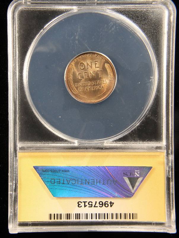 1909 VDB LINCOLN WHEAT CENT MS63 RB ANACS CERTIFIED