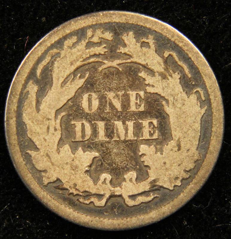 1872 US SEATED LIBERTY SILVER DIME