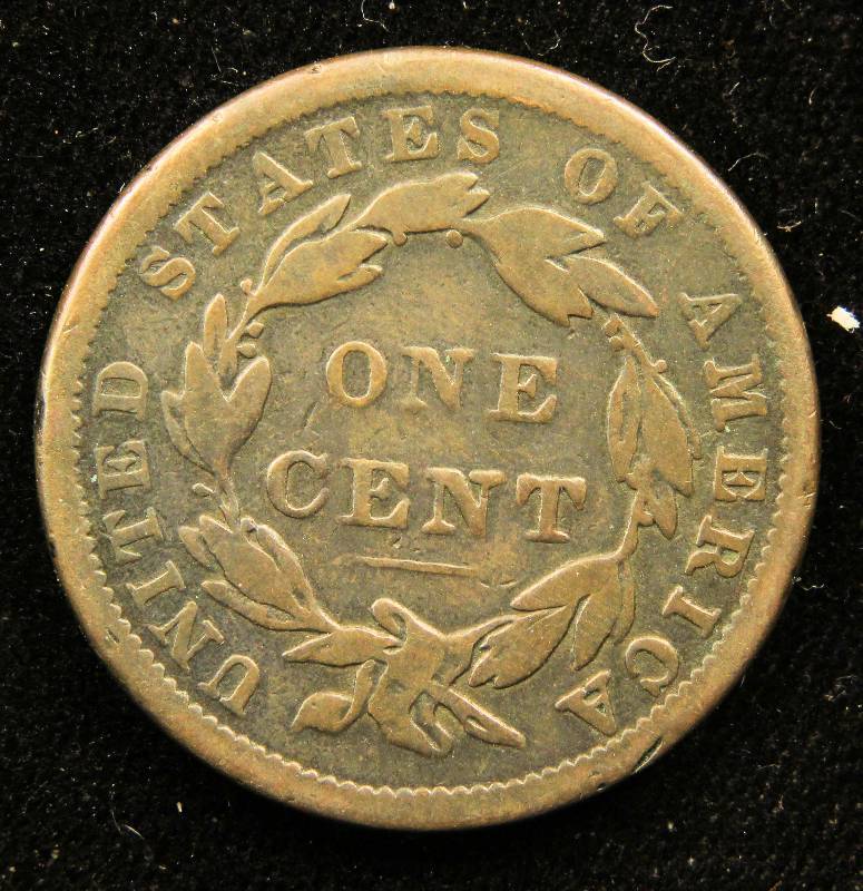1838 US LARGE CENT FINE