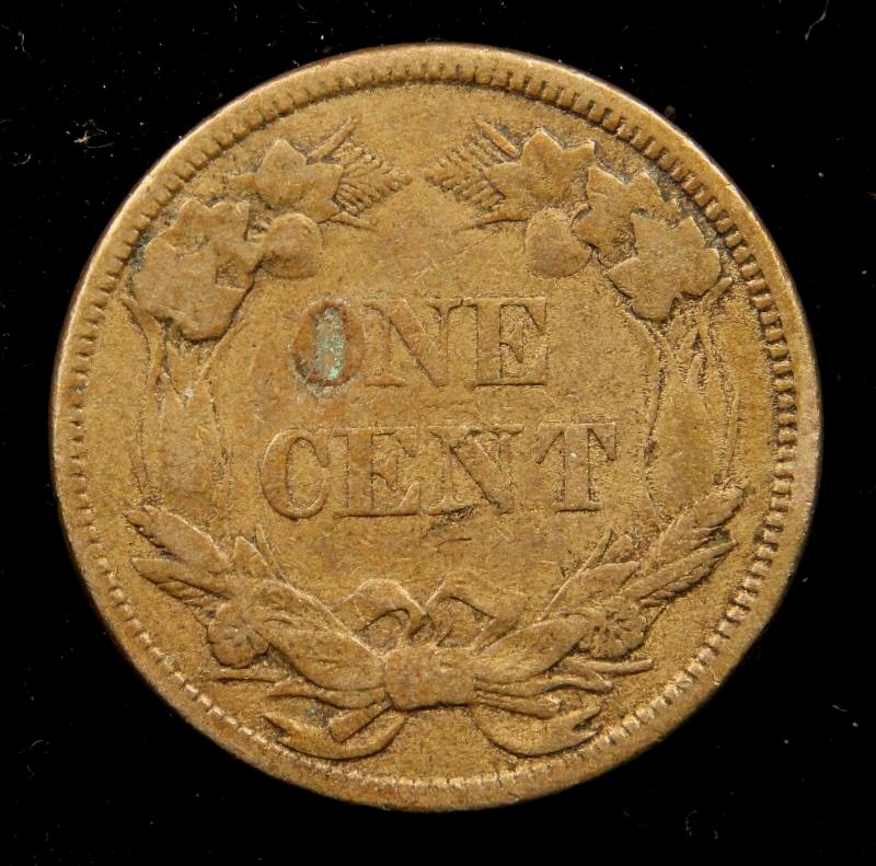1858 US LARGE LETTERS FLYING EAGLE CENT FINE