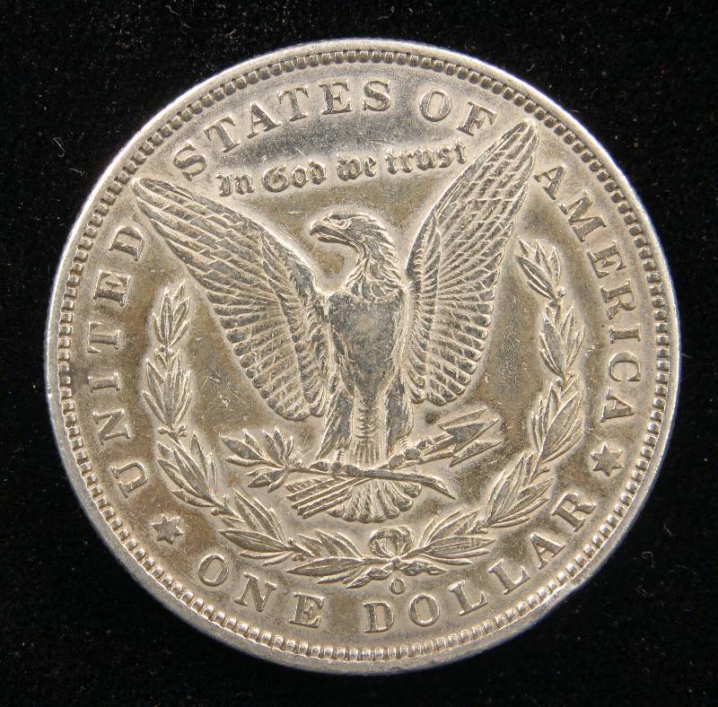 1896 O MORGAN SILVER DOLLAR AU DETAILS
