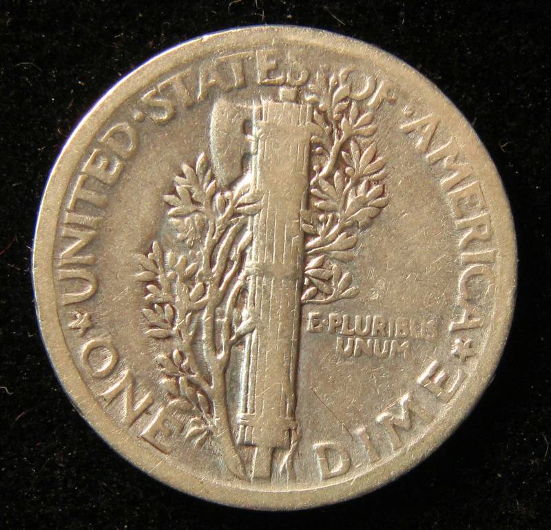 1921 MERCURY SILVER DIME VG
