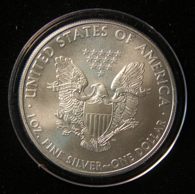 2008 AMERICAN SILVER EAGLE 1 TROY OZ. .999 FINE SILVER DOLLAR IN AIRTITE CAPSULE