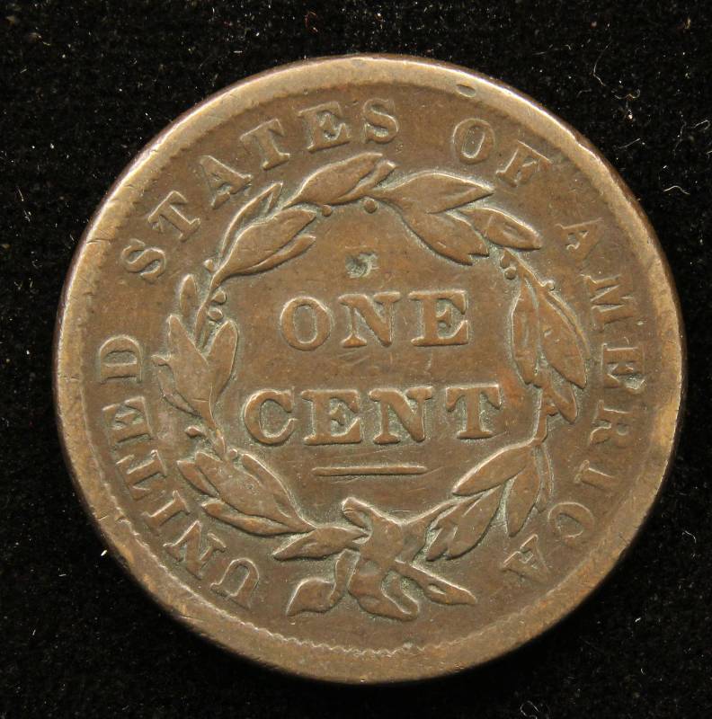 1838 US LARGE CENT FINE