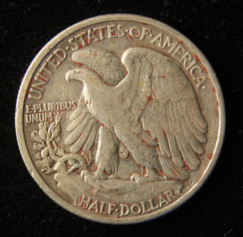1937 WALKING LIBERTY SILVER HALF DOLLAR VF