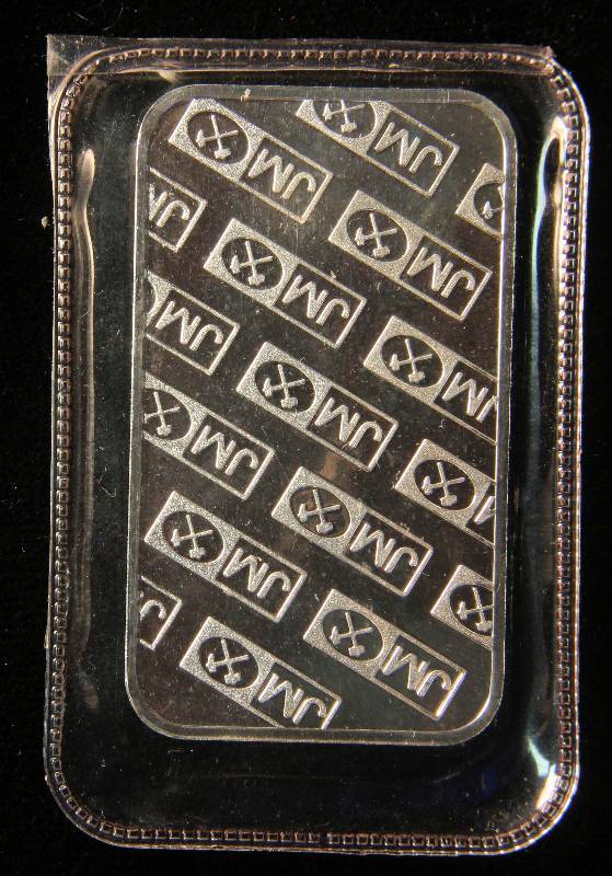 1 TROY OZ. .999 FINE SILVER JM JOHNSON MATTHEY BAR