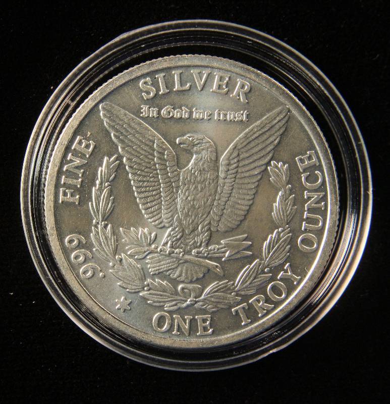 1 TROY Oz. .999 FINE SILVER ROUND MORGAN DOLLAR DESIGN IN AIRTITE