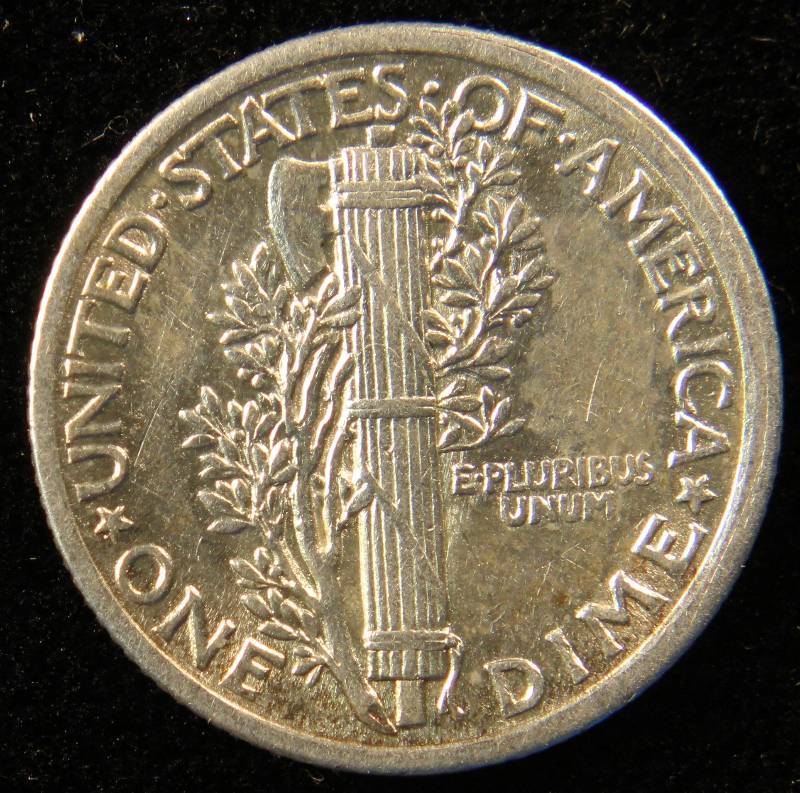 1916 MERCURY SILVER DIME VF