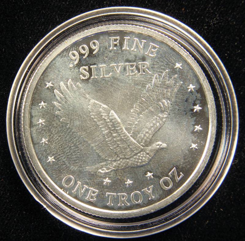 1 TROY OZ. .999 FINE SILVER STANDING LIBERTY DESIGN IN AIRTITE HOLDER