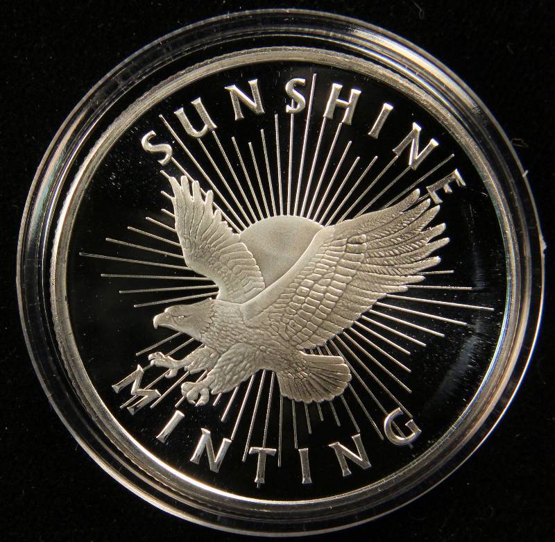 1 TROY OZ. .999 FINE SILVER SUNSHINE MINT IN AIRTITE HOLDER