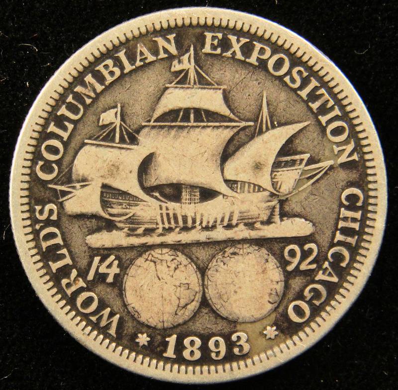 1893 COLUMBIAN EXPOSITION CHICAGO WORLDS FAIR SILVER COMMEMORATIVE HALF DOLLAR