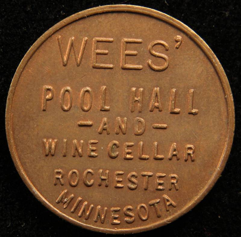 WEES POOL HALL & WINE CELLAR ROCHESTER MINNESOTA TOKEN