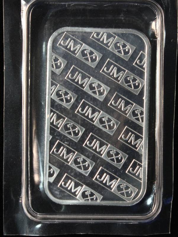 1 TROY OZ. .999 FINE SILVER JM JOHNSON MATTHEY BAR