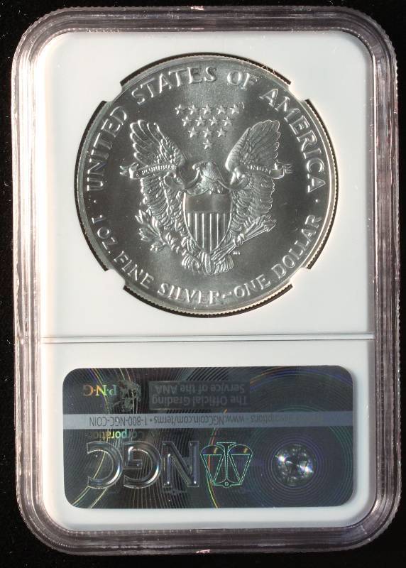1991 US SILVER EAGLE 1 TROY Oz. .999 FINE SILVER MS69 NGC