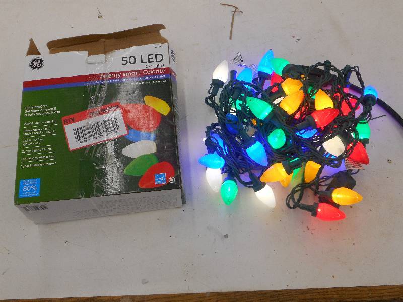 lot 21 image: 50 LED C-7 BULB LIGHTS 24.5 FOOT