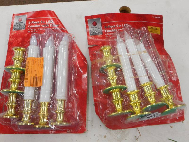 lot 27 image: 2 6 PIECE 9 INCH LED CANDLES WITH TIMER