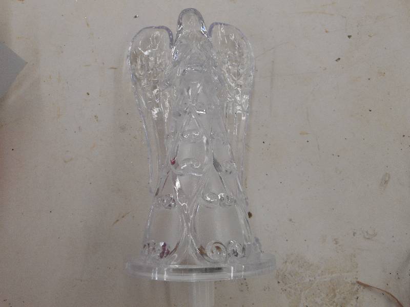 lot 28 image: Home Accents 8in LED Color Changing Crystal Angel Tree Topper