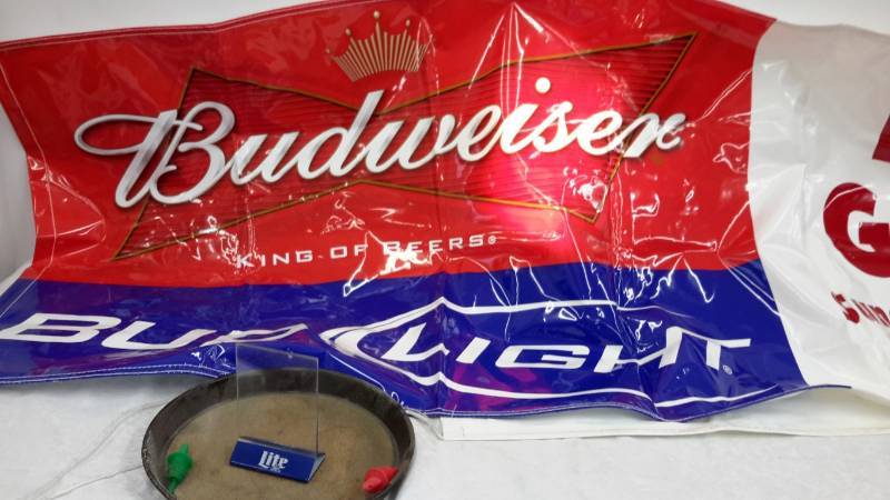 Budweiser Banner, serving tray, table top menu holder
