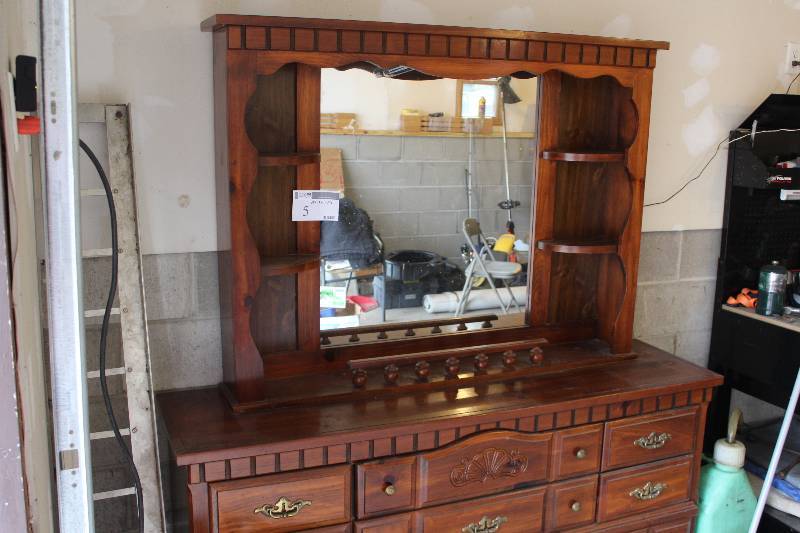 Eight Drawer Dresser with Mirror
