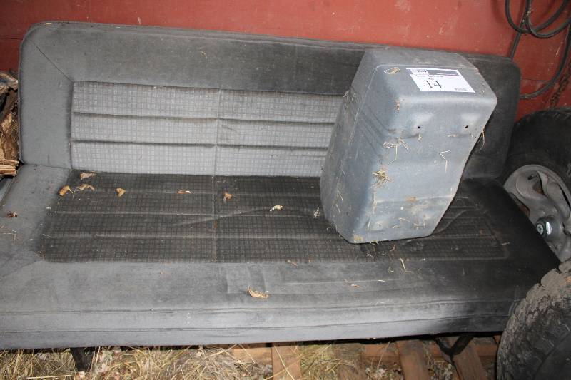 Center Console and Grey Cloth Bench Seat out of a a Plymouth Voyager