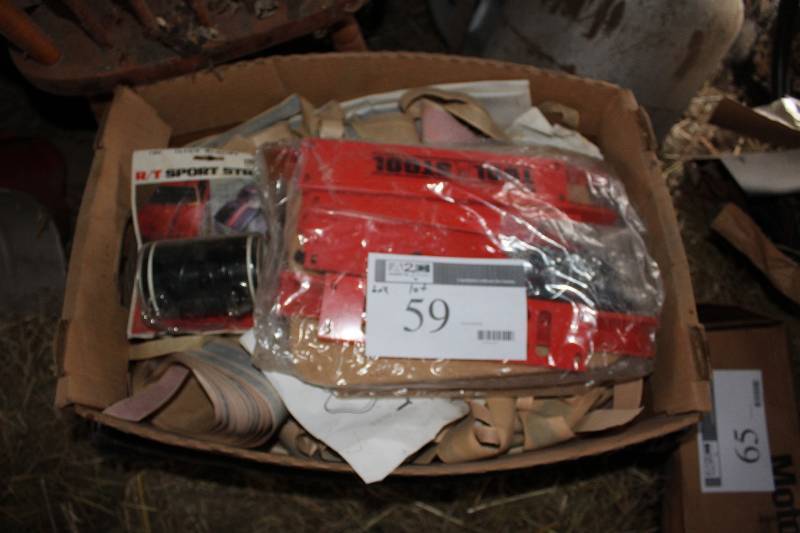 Box Lot includes Hirsh Tool Stool, RT Sport and various other car items