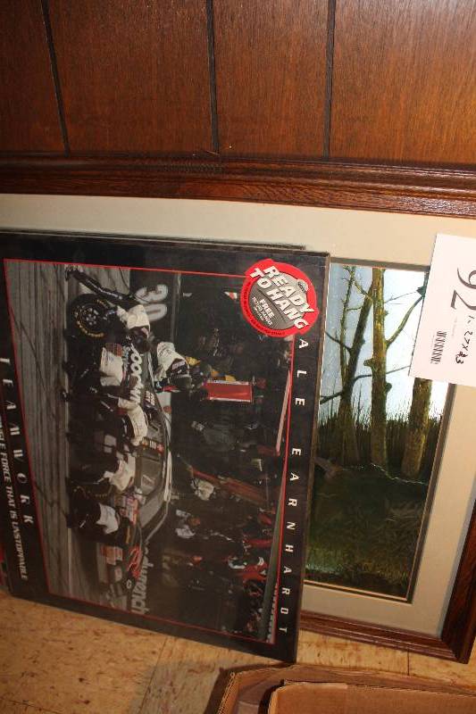 Pictures to hang (3) includes Dale Earnhardt (2) and wildlife photo (1)