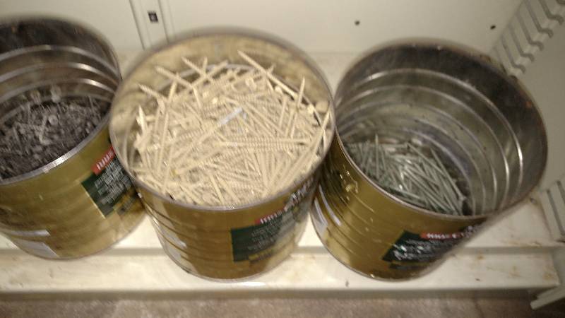 lot 32 image: Large lot of screws, nails shelf NOT included