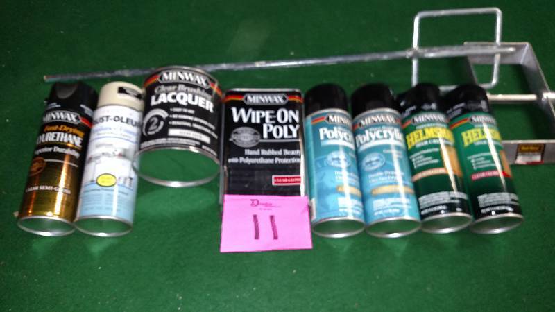 lot 11 image: Lot of wood stains, poly, and paddles NEW