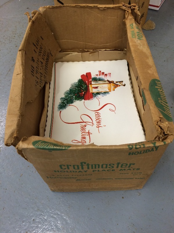 lot 24 image: Large lot of Season Greetings place mats  approx. 500