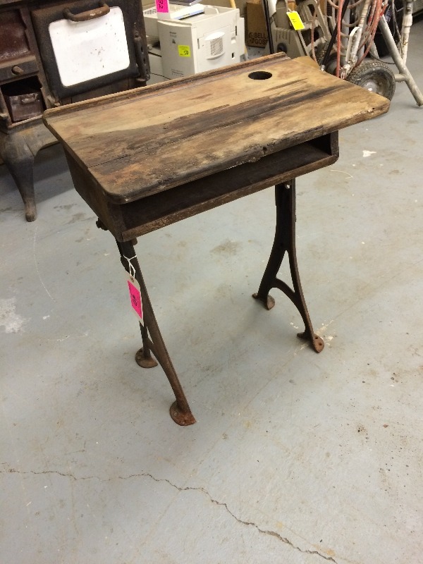 lot 40 image: Vintage  Antique School Desk
