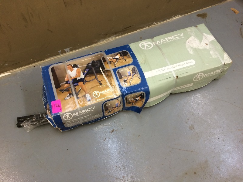 lot 67 image: Marcy WM-367 Standard Weight Bench - new in the box. appears to be complete