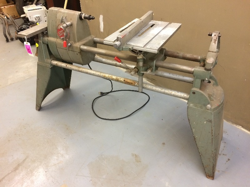 lot 77 image: Shop Smith Lathe  34 hp, 115v - Works    Overall Measures 6 Long x 19 Wide x 40 high