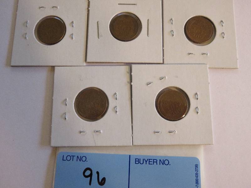 Lot of 5 Wheat Pennies