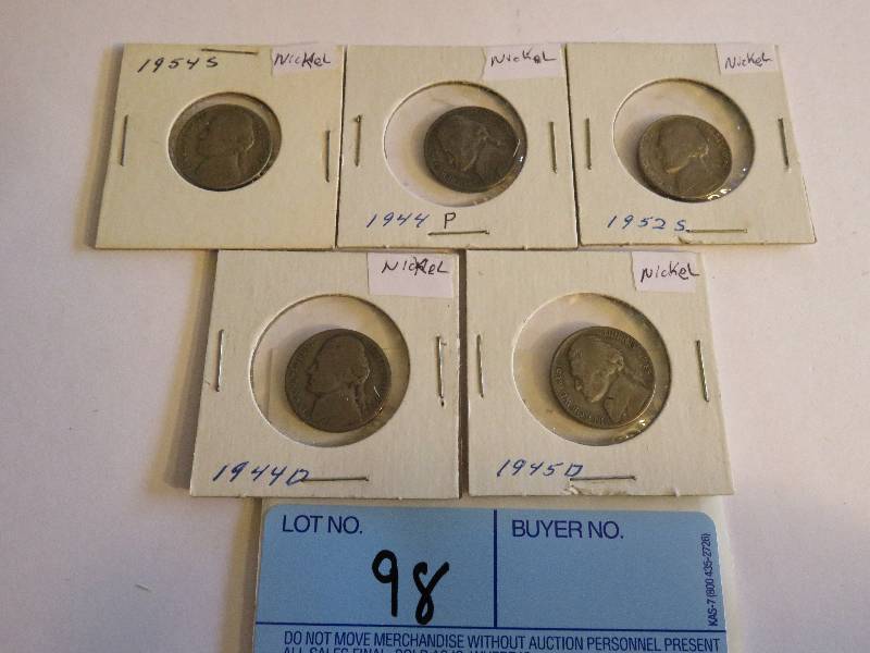 Lot of 5 Nickels