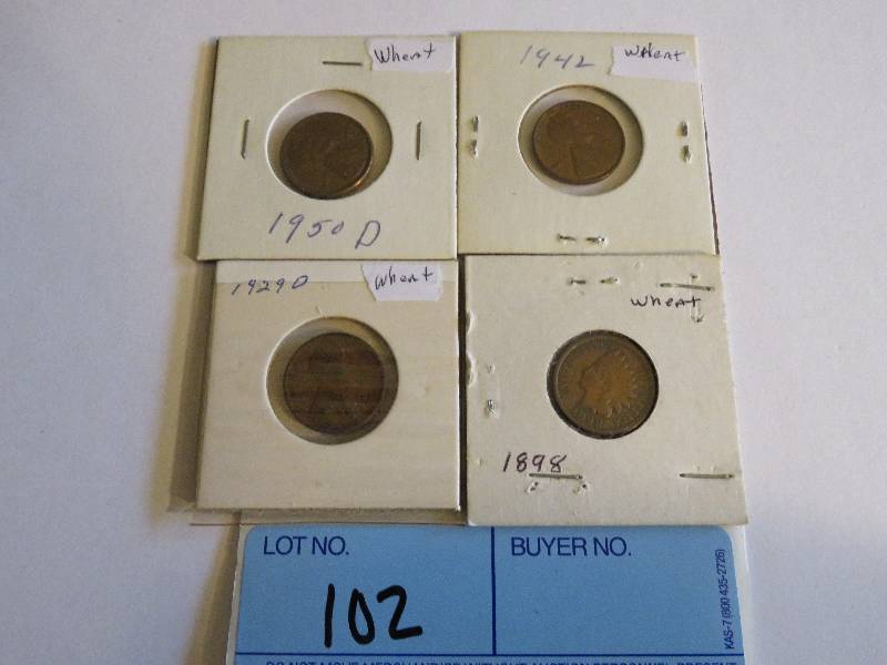 Lot of 4 Wheat Pennies