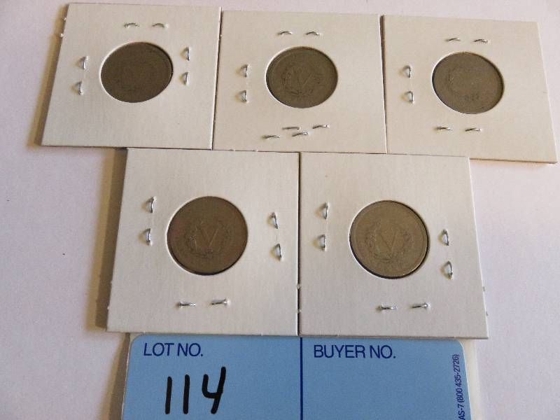 Lot of 5 Nickels