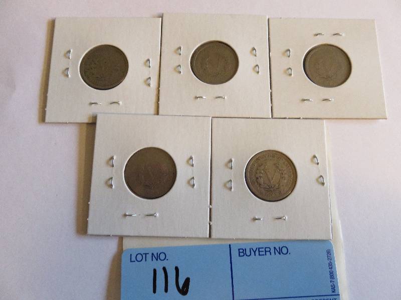 Lot of 5 Nickels