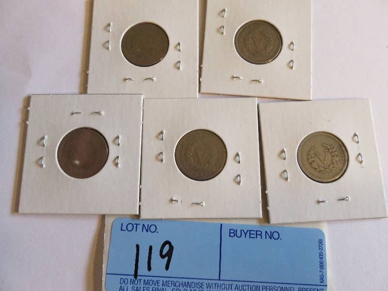 Lot of 5 Nickels