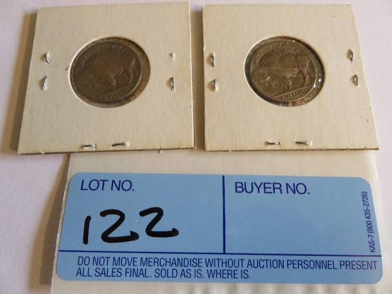 Lot of 2 Buffalo Nickels