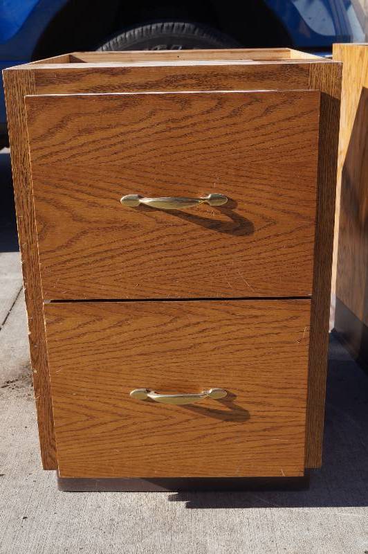 Oak 2 Drawer Cabinet