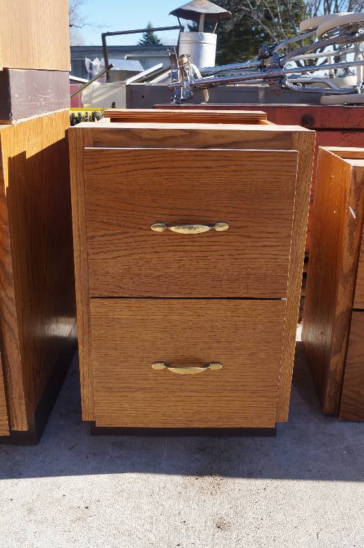 Oak 2 Drawer Cabinet
