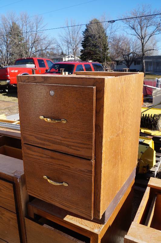 Oak 2 Drawer Cabinet