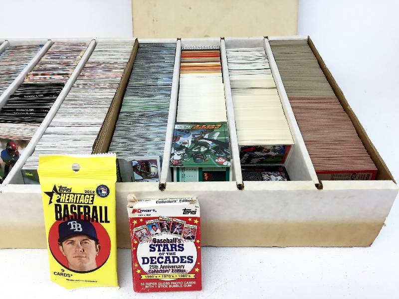 lot 34 image: Massive Number of Sports Cards -- ML Baseball & 2 Boxes of Pro Football