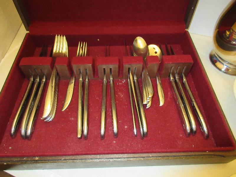 From the Dining Room - Atomic Star Flatware, 24k Gold Tea Set, Sheffield Pitcher, Sascha B Dishes