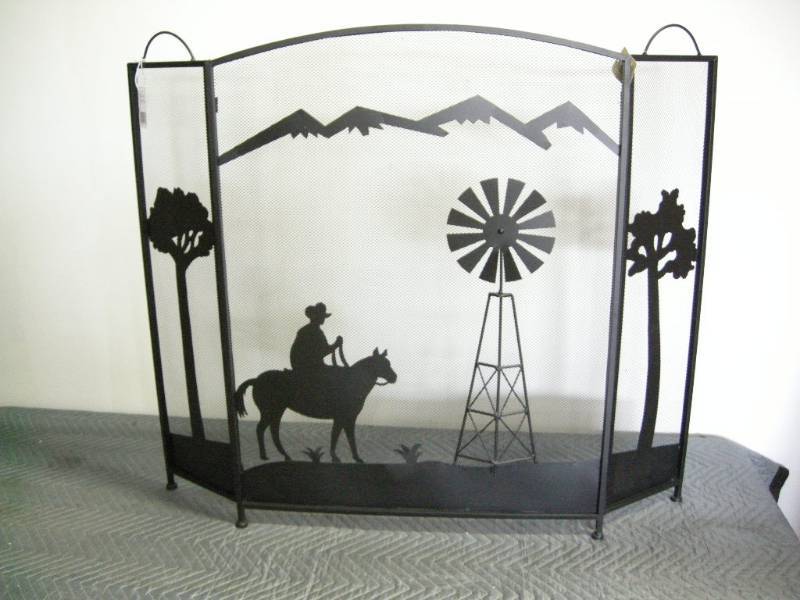 Cowboy Windmill Fire Screen
