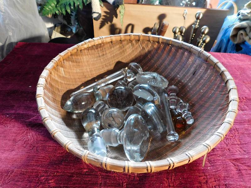 lot 77 image: glass decanter lids