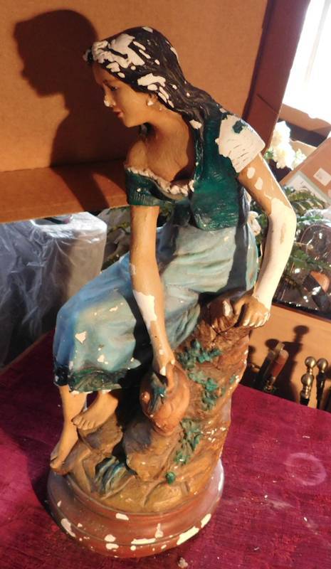 lot 79 image: vintage chalkware statue