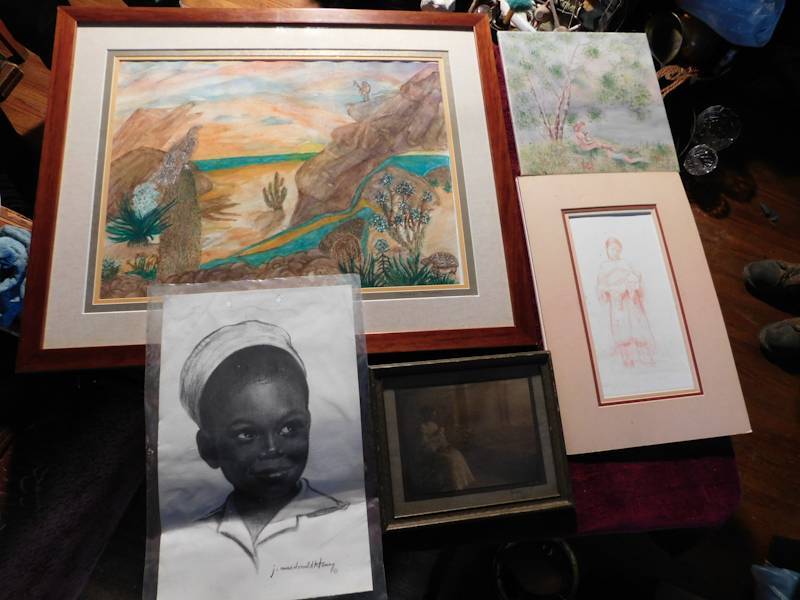lot 98 image: vintage art work & prints