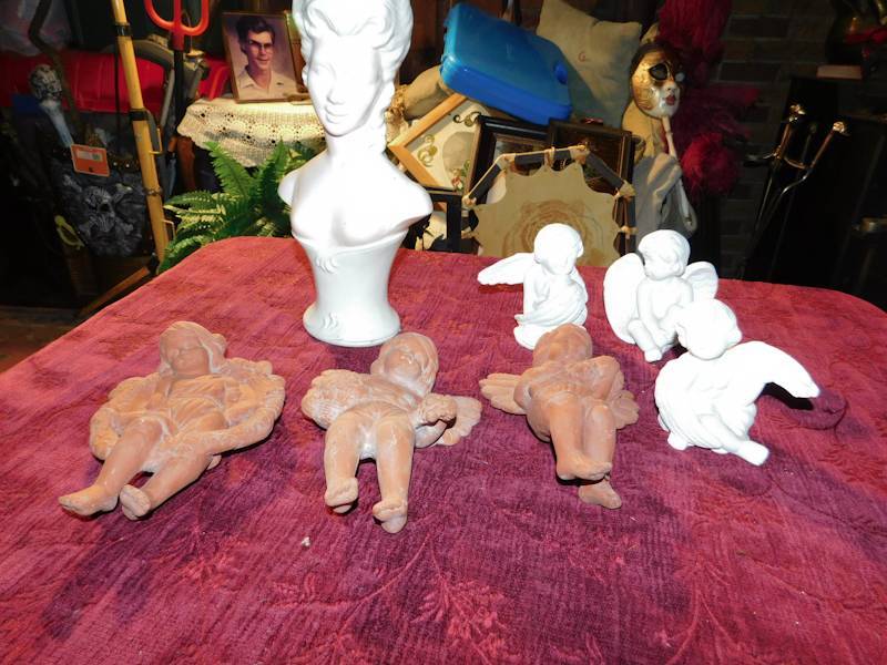 lot 123 image: lot of cherub and angel figures and bust