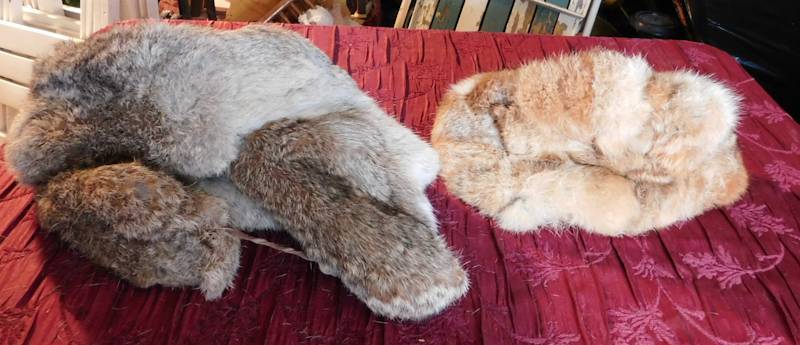 lot 130 image: two fur hats one for man one for woman please see photos